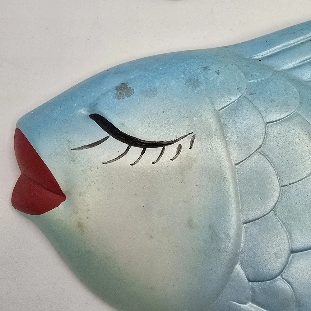 Vintage 1960s Miller Studio Set of 3 Fish Chalkware Wall Art‎ Plaques Decor READ